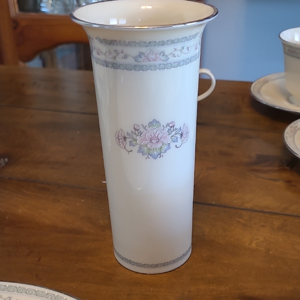 Lenox Cream Vase with Pink and Purple Floral Accents